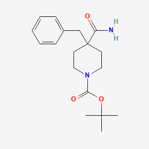 molecular formula C18H26N2O3 B8098315 Tert-butyl 4-benzyl-4-carbamoylpiperidine-1-carboxylate CAS No. 167263-12-9