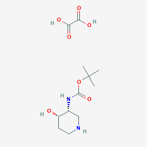 molecular formula C12H22N2O7 B8098324 Oxalic acid tert-butyl n-[(3r,4s)-4-hydroxypiperidin-3-yl]carbamate 