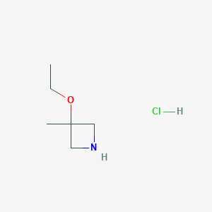 molecular formula C6H14ClNO B8098352 3-Ethoxy-3-methylazetidine HCl 