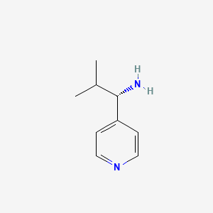molecular formula C9H14N2 B8098362 (S)-2-methyl-1-(pyridin-4-yl)propan-1-amine 