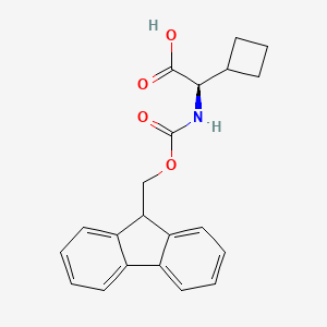 molecular formula C21H21NO4 B8098438 (r)-a-(Fmoc-amino)cyclobutaneacetic acid CAS No. 923012-41-3
