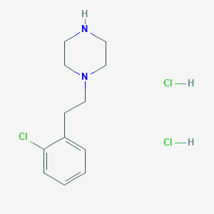 molecular formula C12H19Cl3N2 B8098530 1-(2-Chlorophenethyl)piperazine 