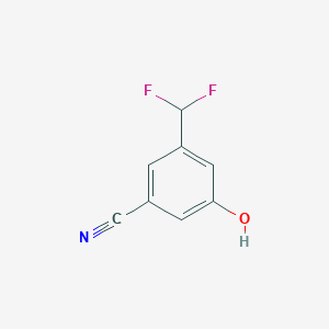 molecular formula C8H5F2NO B8098746 3-(Difluoromethyl)-5-hydroxybenzonitrile 