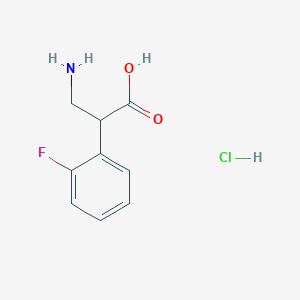 molecular formula C9H11ClFNO2 B8098929 a-(Aminomethyl)-2-fluorobenzeneaceticacidhydrochloride 