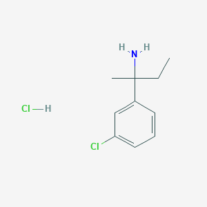 molecular formula C10H15Cl2N B8099107 2-(3-Chlorophenyl)butan-2-amine hydrochloride 