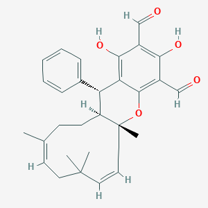 (1S,4Z,8Z,11R,19R)-15,17-dihydroxy-4,7,7,11-tetramethyl-19-phenyl-12-oxatricyclo[9.8.0.013,18]nonadeca-4,8,13,15,17-pentaene-14,16-dicarbaldehyde