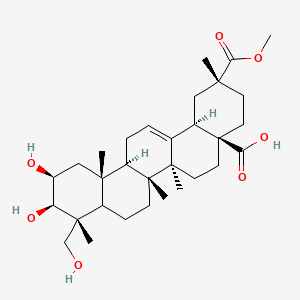 molecular formula C31H48O7 B8099257 Olean-12-ene-28,29-dioic acid, 2,3,23-trihydroxy-, 29-methyl ester, (2beta,3beta,4alpha,20beta)- 
