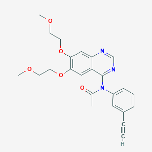 molecular formula C24H25N3O5 B8099565 N-(6,7-Bis(2-methoxyethoxy)quinazolin-4-yl)-N-(3-ethynylphenyl)acetamide 