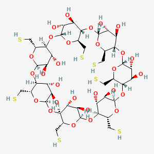 molecular formula C42H70O28S7 B8099572 Heptakis-(6-Mercapto-6-deoxy)-beta-Cyclodextrin 