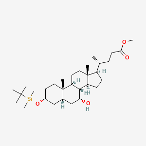 molecular formula C31H56O4Si B8099595 methyl (4R)-4-[(1R,3aS,3bR,4R,5aR,7R,9aS,9bS,11aR)-7-[(tert-butyldimethylsilyl)oxy]-4-hydroxy-9a,11a-dimethyl-tetradecahydro-1H-cyclopenta[a]phenanthren-1-yl]pentanoate 