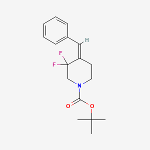 molecular formula C17H21F2NO2 B8099601 Tert-butyl 4-benzylidene-3,3-difluoropiperidine-1-carboxylate 