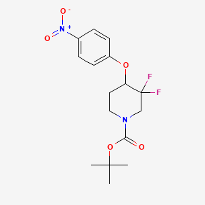 molecular formula C16H20F2N2O5 B8099606 Tert-butyl 3,3-difluoro-4-(4-nitrophenoxy)piperidine-1-carboxylate CAS No. 2101206-39-5