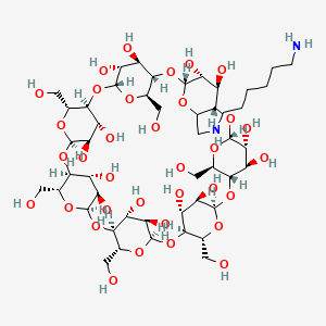 molecular formula C48H84N2O34 B8099900 Mono-(6-(1,6-hexamethylenediamine)-6-deoxy)-|A-Cyclodextrin 