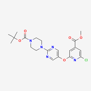 molecular formula C20H24ClN5O5 B8100334 tert-Butyl 4-(5-((6-chloro-4-(methoxycarbonyl)pyridin-2-yl)oxy)pyrimidin-2-yl)piperazine-1-carboxylate 