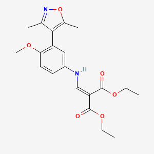 molecular formula C20H24N2O6 B8100503 Diethyl2-(((3-(3,5-dimethylisoxazol-4-yl)-4-methoxyphenyl)amino)methylene)malonate 