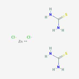 molecular formula C2H8Cl2N4S2Zn B081006 Zinc, dichlorobis(thiourea-kappaS)-, (T-4)- CAS No. 14239-75-9