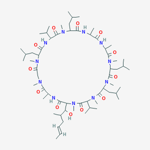 33-[(E)-1-hydroxy-2-methylhex-4-enyl]-1,4,7,10,12,15,19,25,28,30-decamethyl-6,9,18,24-tetrakis(2-methylpropyl)-3,21-di(propan-2-yl)-1,4,7,10,13,16,19,22,25,28,31-undecazacyclotritriacontane-2,5,8,11,14,17,20,23,26,29,32-undecone