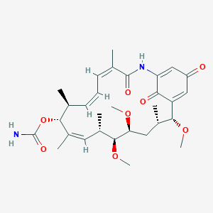 molecular formula C30H42N2O8 B8101615 [(4Z,6Z,8S,9R,10Z,12S,13S,14S,16S,17R)-13,14,17-trimethoxy-4,8,10,12,16-pentamethyl-3,20,22-trioxo-2-azabicyclo[16.3.1]docosa-1(21),4,6,10,18-pentaen-9-yl] carbamate 