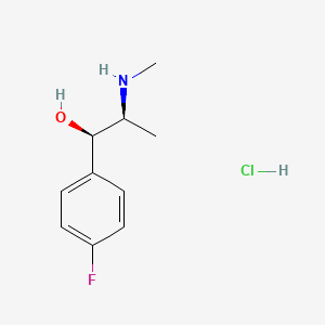molecular formula C10H15ClFNO B8101673 4-Fluoromethcathinone metabolite (hydrochloride) ((+/-)-Ephedrine stereochemistry) 