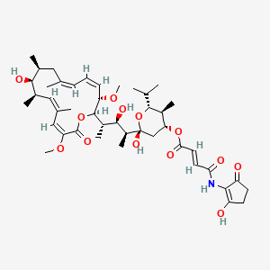 [(2R,4R,5S,6R)-2-hydroxy-2-[(2S,3R,4S)-3-hydroxy-4-[(2R,3S,4Z,6Z,9S,10S,11R,12Z,14E)-10-hydroxy-3,15-dimethoxy-7,9,11,13-tetramethyl-16-oxo-1-oxacyclohexadeca-4,6,12,14-tetraen-2-yl]pentan-2-yl]-5-methyl-6-propan-2-yloxan-4-yl] (E)-4-[(2-hydroxy-5-oxocyclopenten-1-yl)amino]-4-oxobut-2-enoate