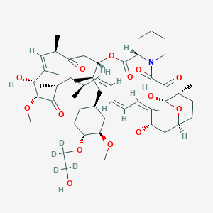 molecular formula C53H83NO14 B8101703 (1R,9S,12S,15R,16Z,18R,19R,21R,23S,24Z,26Z,28Z,30S,32S,35R)-1,18-dihydroxy-19,30-dimethoxy-12-[(2R)-1-[(1S,3R,4R)-3-methoxy-4-(1,1,2,2-tetradeuterio-2-hydroxyethoxy)cyclohexyl]propan-2-yl]-15,17,21,23,29,35-hexamethyl-11,36-dioxa-4-azatricyclo[30.3.1.04,9]hexatriaconta-16,24,26,28-tetraene-2,3,10,14,20-pentone 