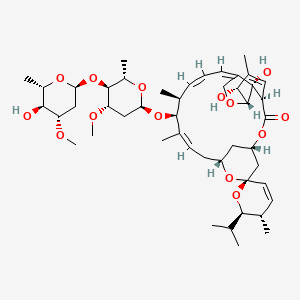 molecular formula C47H70O14 B8101721 (1'R,2R,3S,4'S,6S,8'R,10'Z,12'S,13'S,14'Z,16'Z,20'R,21'R,24'S)-21',24'-dihydroxy-12'-[(2R,4S,5S,6S)-5-[(2S,4S,5S,6S)-5-hydroxy-4-methoxy-6-methyloxan-2-yl]oxy-4-methoxy-6-methyloxan-2-yl]oxy-3,11',13',22'-tetramethyl-2-propan-2-ylspiro[2,3-dihydropyran-6,6'-3,7,19-trioxatetracyclo[15.6.1.14,8.020,24]pentacosa-10,14,16,22-tetraene]-2'-one 
