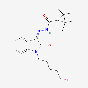 molecular formula C21H28FN3O2 B8101750 N-[(Z)-[1-(5-fluoropentyl)-2-oxoindol-3-ylidene]amino]-2,2,3,3-tetramethylcyclopropane-1-carboxamide 