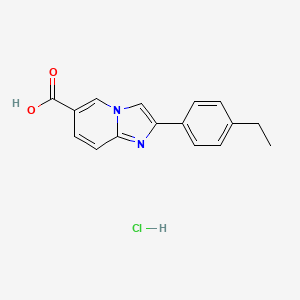 molecular formula C16H15ClN2O2 B8102308 2-(4-Ethylphenyl)imidazo[1,2-a]pyridine-6-carboxylic acid;hydrochloride 