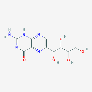 molecular formula C10H13N5O5 B081029 2-Amino-4-hydroxy-6-(1,2,3,4-tetrahydroxybutyl)pteridine CAS No. 13392-23-9