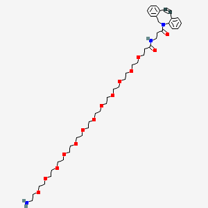 molecular formula C45H69N3O14 B8103882 DBCO-NHCO-PEG12-amine 