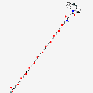 molecular formula C46H68N2O16 B8104232 DBCO-PEG12-acid 