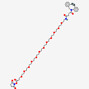 molecular formula C50H71N3O18 B8104240 DBCO-PEG12-NHS ester 