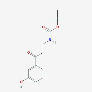 molecular formula C14H19NO4 B8104668 Tert-butyl 3-(3-hydroxyphenyl)-3-oxopropylcarbamate 