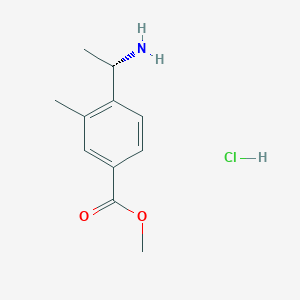 molecular formula C11H16ClNO2 B8104751 Methyl (S)-4-(1-aminoethyl)-3-methylbenzoate hydrochloride 