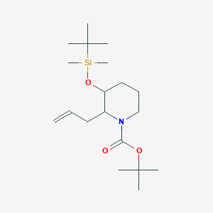 molecular formula C19H37NO3Si B8104775 Tert-butyl 2-allyl-3-((tert-butyldimethylsilyl)oxy)piperidine-1-carboxylate 
