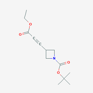molecular formula C13H19NO4 B8104833 Tert-butyl 3-(3-ethoxy-3-oxoprop-1-YN-1-YL)azetidine-1-carboxylate 