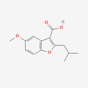 molecular formula C14H16O4 B8105487 2-Isobutyl-5-methoxybenzofuran-3-carboxylic acid 