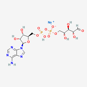 molecular formula C15H22N5NaO14P2 B8105896 sodium;[[(2R,3S,4R,5R)-5-(6-aminopurin-9-yl)-3,4-dihydroxyoxolan-2-yl]methoxy-hydroxyphosphoryl] [(2R,3R,4R)-2,3,4-trihydroxy-5-oxopentyl] phosphate 