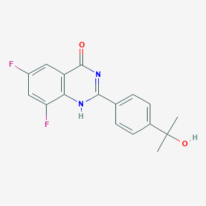 molecular formula C17H14F2N2O2 B8106001 6,8-difluoro-2-[4-(2-hydroxypropan-2-yl)phenyl]-1H-quinazolin-4-one 
