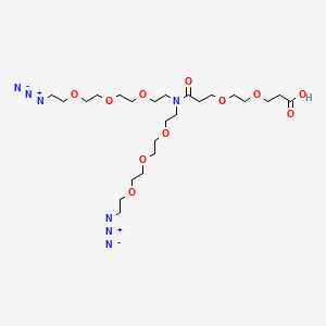 molecular formula C24H45N7O11 B8106078 N-(Acid-PEG2)-N-bis(PEG3-azide) 