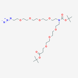molecular formula C28H54N4O11 B8106138 N-Azido-PEG4-N-Boc-N-PEG3-Boc 