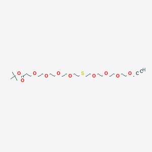 molecular formula C26H48O10S B8106182 Propargyl-PEG4-S-PEG4-Boc 