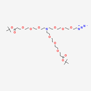 molecular formula C34H66N4O13 B8106319 N-(Azido-PEG3)-N-bis(PEG3-Boc) 