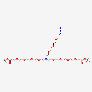 molecular formula C38H74N4O15 B8106320 N-(Azido-PEG3)-N-bis(PEG4-Boc) 