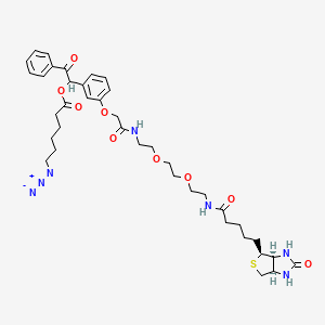 molecular formula C38H51N7O9S B8106354 UV Cleavable Biotin-PEG2-Azide 