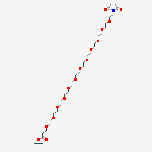 molecular formula C35H63NO16 B8106423 Mal-PEG12-Boc 