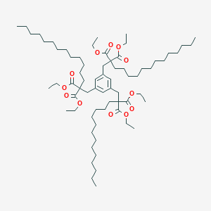 molecular formula C69H120O12 B8107028 Hexaethyl 2,2,2-(benzene-1,3,5-triyltris(methylene))tris(2-tridecylmalonate) 