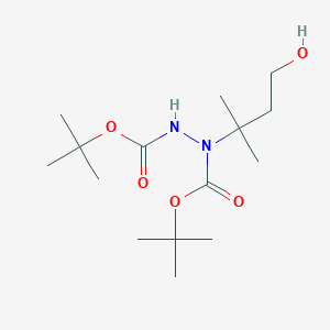 molecular formula C15H30N2O5 B8107129 di-tert-butyl 1-(4-hydroxy-2-methylbutan-2-yl)hydrazine-1,2-dicarboxylate 