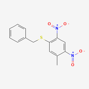 molecular formula C14H12N2O4S B8107317 Benzyl(5-methyl-2,4-dinitrophenyl)sulfane 