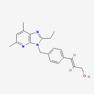 molecular formula C20H23N3O B8107352 3-(4-((2-ethyl-5,7-dimethyl-3H-imidazo[4,5-b]pyridin-3-yl)methyl)phenyl)prop-2-en-1-ol CAS No. 1197880-08-2